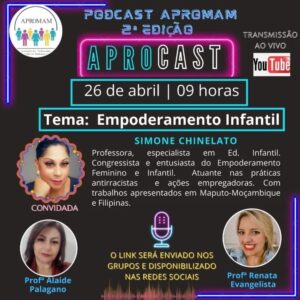 Leia mais sobre o artigo 2ª Edição – APROCAST – EMPODERAMENTO INFANTIL – PROFª E CONGRESSISTA SIMONE CHINELATO