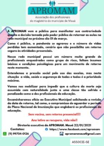 Leia mais sobre o artigo Contrariedade quanto a decisão do retorno das aulas