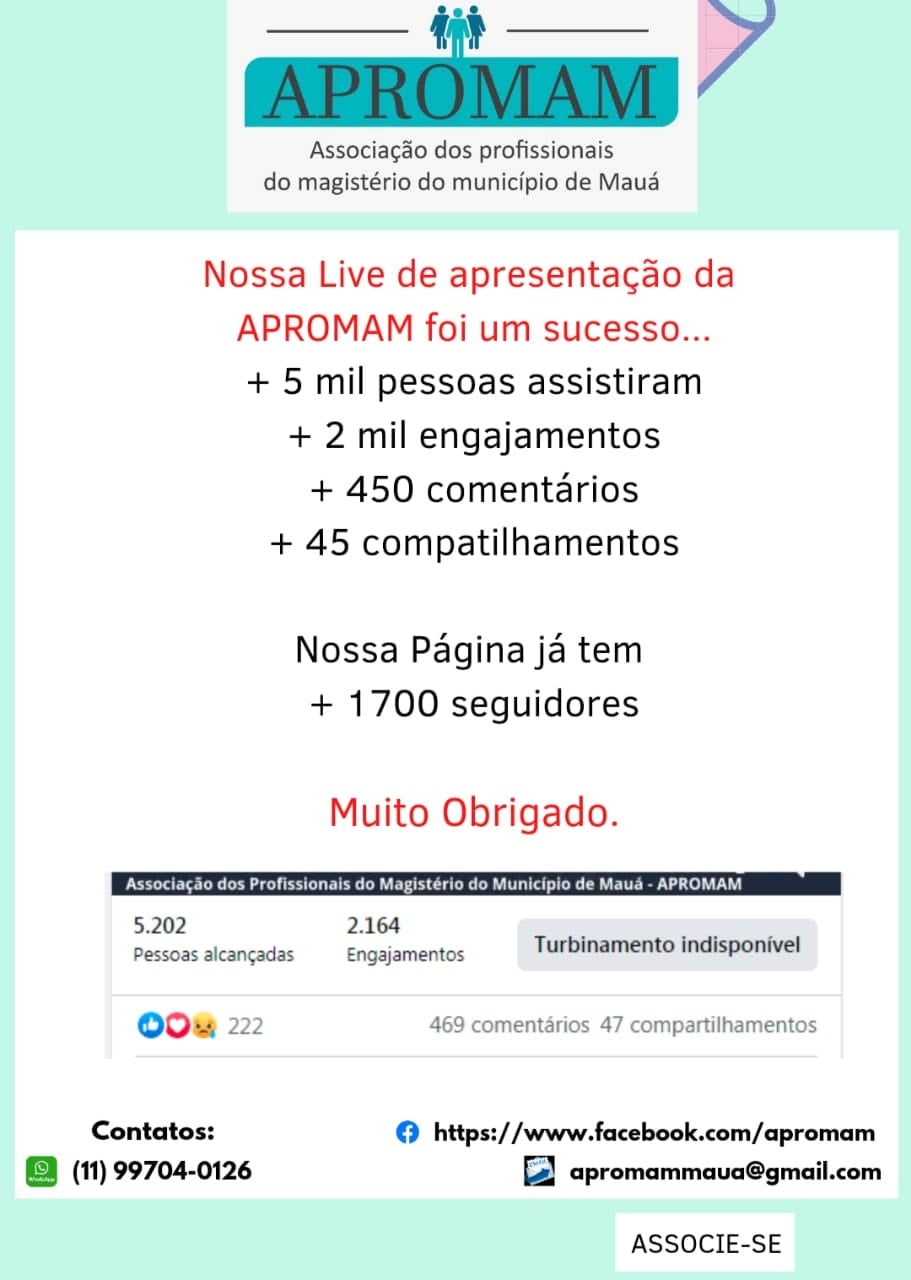 Leia mais sobre o artigo Live de apresentação da APROMAM foi um sucesso