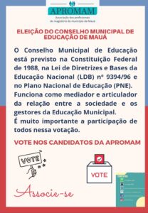 Leia mais sobre o artigo Eleição do Conselho Municipal de Educação de Mauá