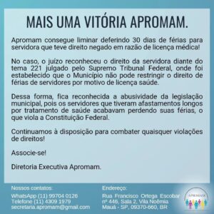 Leia mais sobre o artigo MAIS UMA VITÓRIA APROMAM!