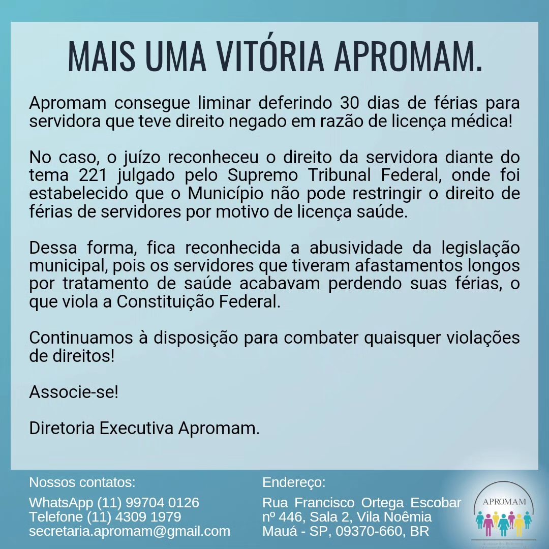 Leia mais sobre o artigo MAIS UMA VITÓRIA APROMAM!