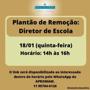 Leia mais sobre o artigo Plantão de Remoção: Diretor de Escola