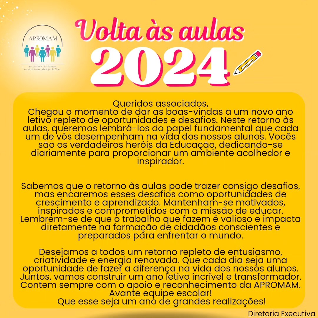 Leia mais sobre o artigo Volta às aulas 2024