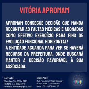 Leia mais sobre o artigo VITÓRIA APROMAM