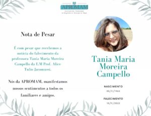 Leia mais sobre o artigo Nota de Pesar! Tania Maria Moreira Campello