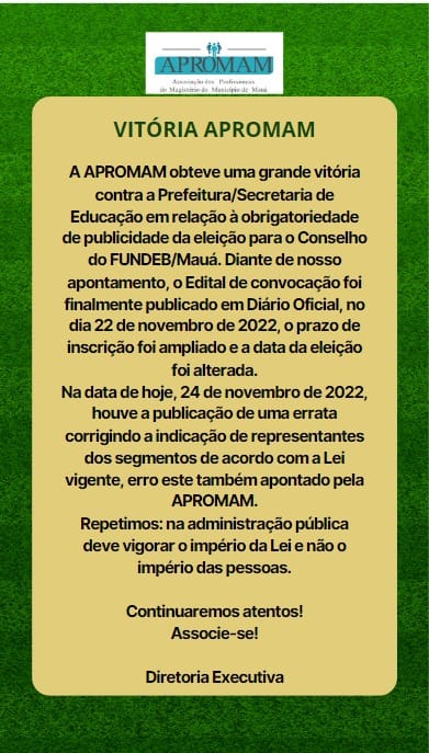 Leia mais sobre o artigo VITÓRIA APROMAM