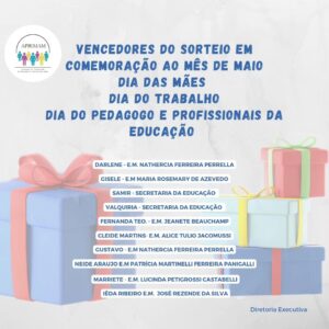 Leia mais sobre o artigo Vencedores do sorteio em comemoração ao mês de maio!