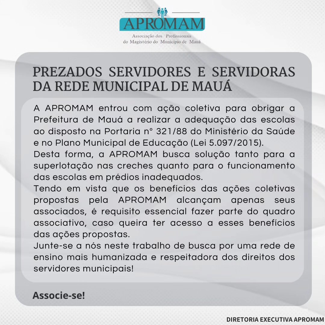 Leia mais sobre o artigo Prezados servidores e servidoras da rede municipal de Mauá