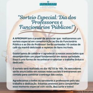 Leia mais sobre o artigo Sorteio: Dia dos Professores e Funcionários Públicos!