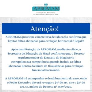 Leia mais sobre o artigo APROMAM questiona e Secretaria da Educação confirma