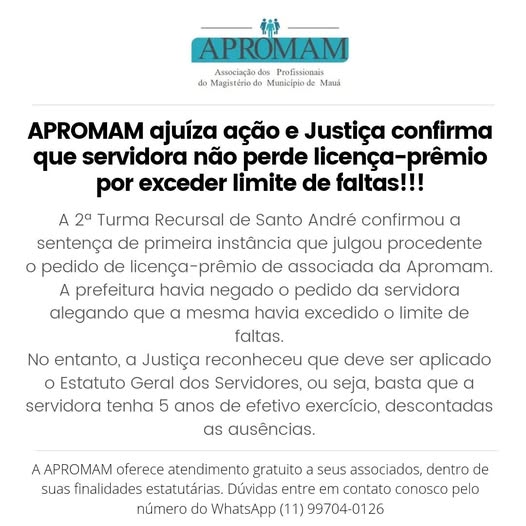 Leia mais sobre o artigo APROMAM ajuíza ação e Justiça confirma