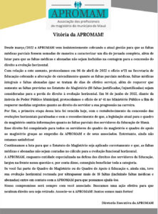 Leia mais sobre o artigo Vitória da APROMAM!