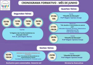 Leia mais sobre o artigo Cronograma Formativo – Mês de Junho