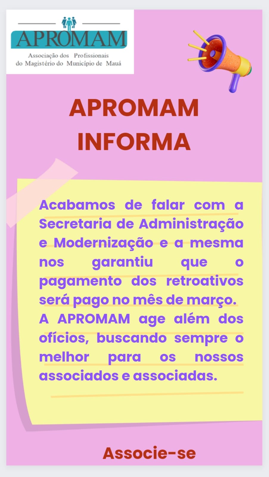 Leia mais sobre o artigo APROMAM Informa