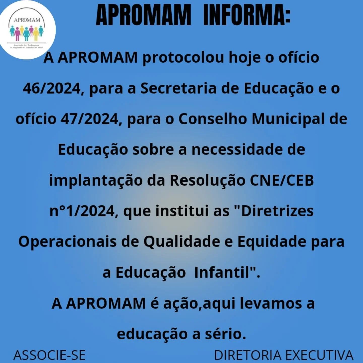 Leia mais sobre o artigo A APROMAM protocolou hoje ( 21/11), o ofício para a Secretaria de Educação e o ofício para o Conselho Municipal de Educação