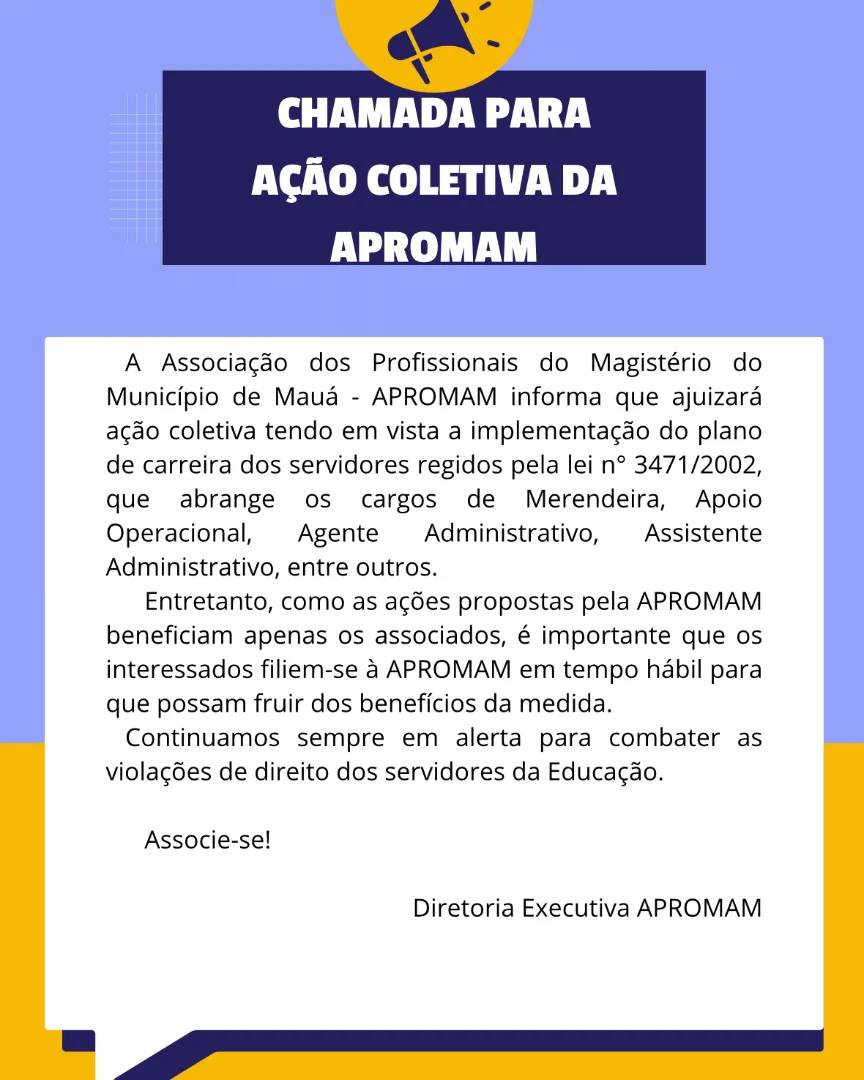 Você está visualizando atualmente Chamada para ação coletiva da APROMAM