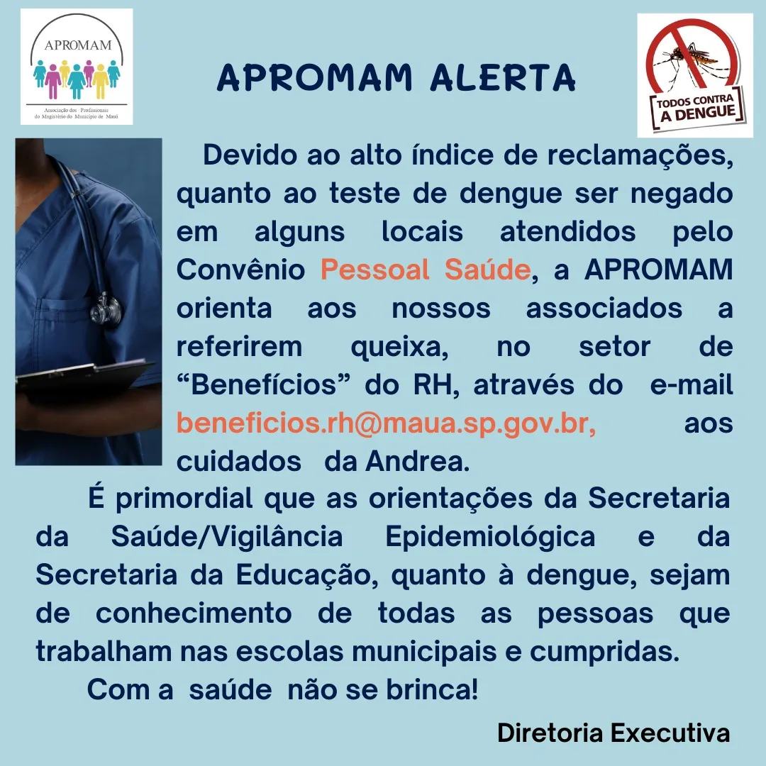 Leia mais sobre o artigo APROMAM alerta: teste de dengue