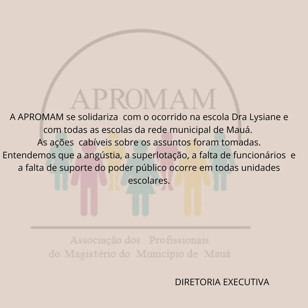 Leia mais sobre o artigo A APROMAM é solidária à escola Dra. Lysiane e a todas as escolas municipais de Mauá.